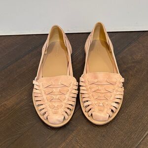 Nisolo Blush Pink Woven Suede Slip-Ons